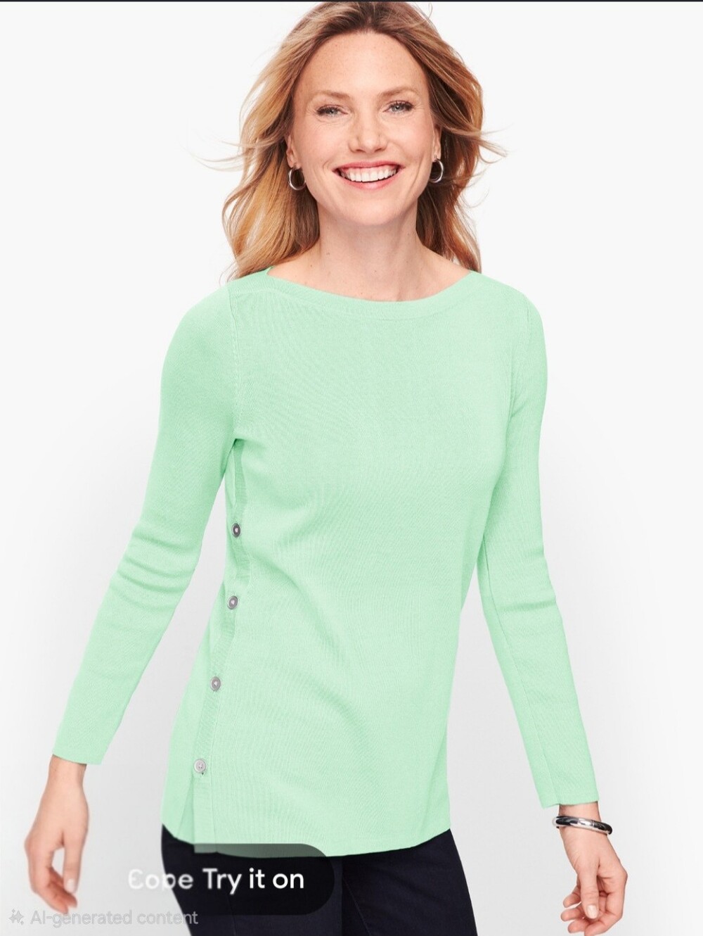 Talbots Side Button Sweater XL